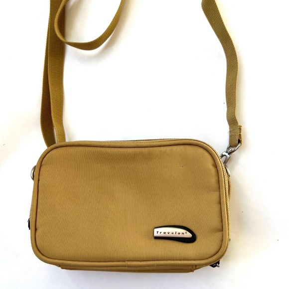 Travelon Crossbody Convertible Waist Belt Fanny Pack Small Golden Yellow Travel - Picture 9 of 9